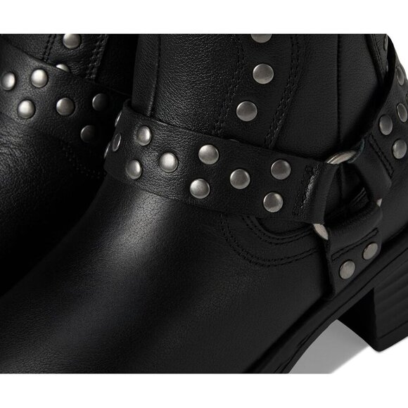 NWT (no box) Steve Madden girls valent motorcycle boots, black with metal size 1 - Picture 4 of 8